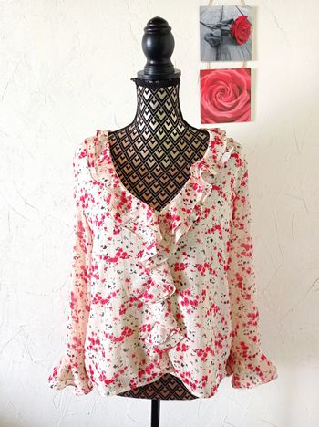 🌸Blouse manches 7/8, peace n'love, taille S/M