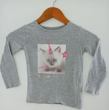 T-shirt d'hiver chat Gémo 5 ans fille
