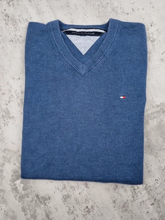 Pull col V Tommy Hilfiger bleu, M Hommes - photo numéro 2