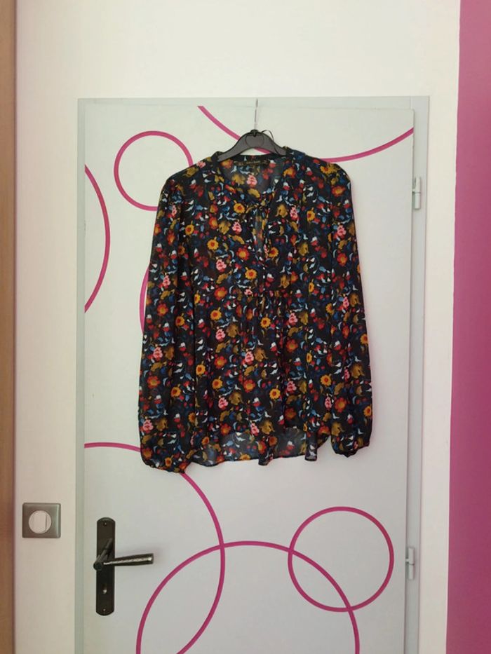 Blouse en voile a motif fleuri femme zara taille s 3