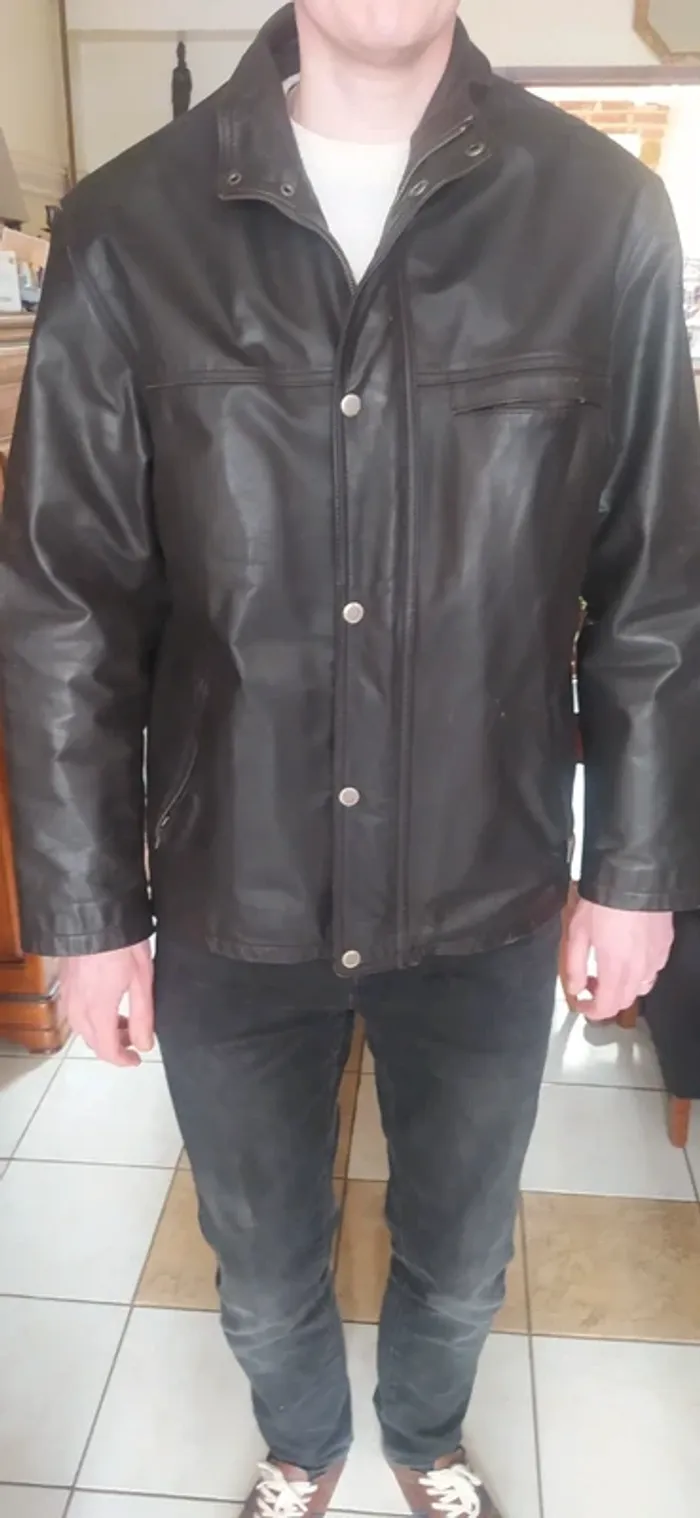 Veste en cuir homme