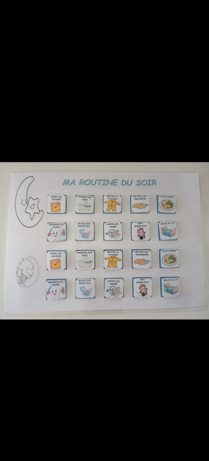 Ma routine du matin et du soir double étiquettes