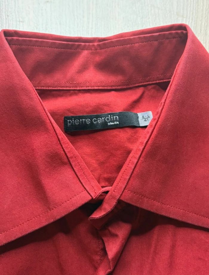 Chemise homme rouge Pierre Cardin Slim fit - photo numéro 3