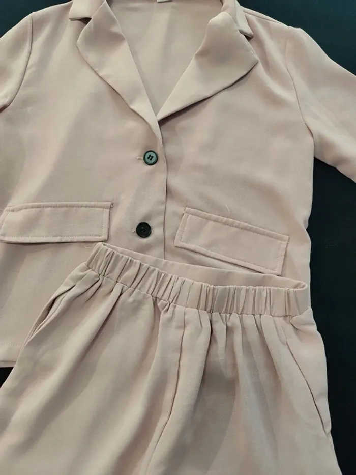 Ensemble shein 7 ans veste short rose - photo numéro 2