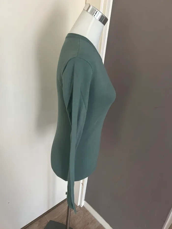 Petit bateau, T-shirt manches longues vert d’eau taille XS - photo numéro 2