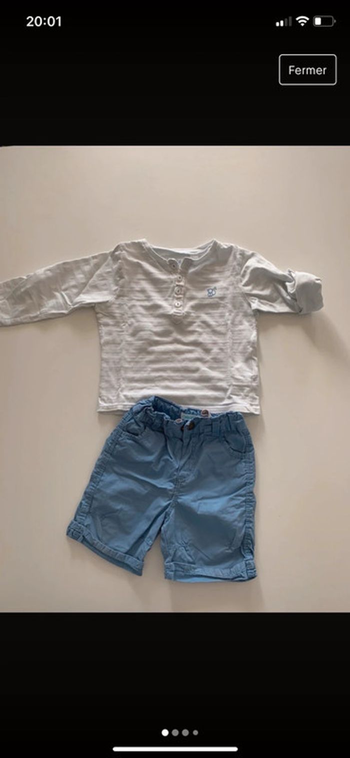 Ensemble short et t-shirt bébé garçon 18 mois Obaibi