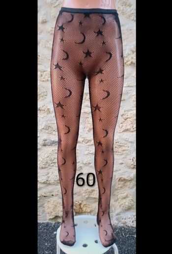 Collant résille motif fantaisie