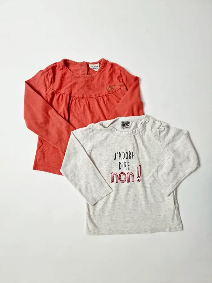 Lot de 2 t-shirts manches longues Tape à l'oeil