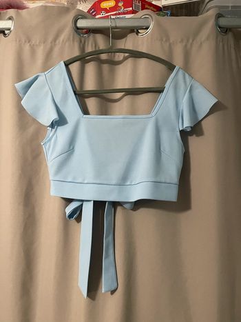 Crop top dos nu bleu