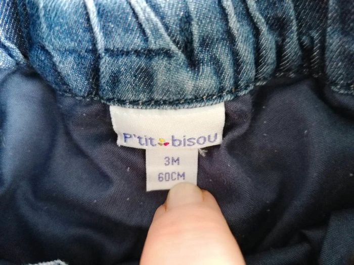 Ensemble T Shirt manches longues/ jean doublé 3 mois - photo numéro 7