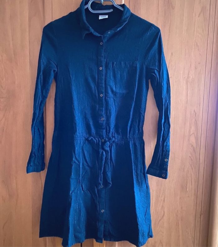 Robe en jean en maille argentée
