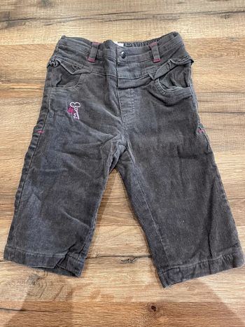 Pantalon velours gris 9 mois U collection