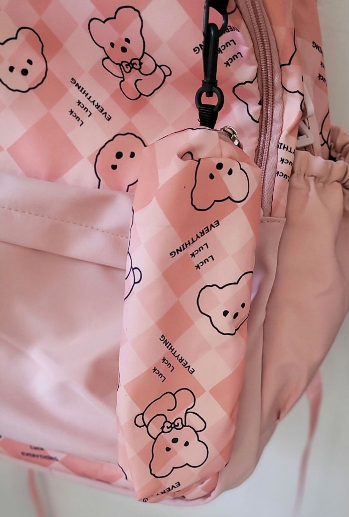 Sac à dos scolaire rose  kavaii et sa trousse - photo numéro 2