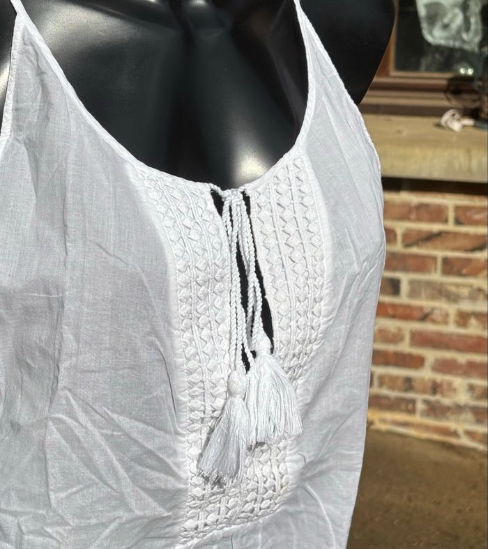 🤍 Top blanc bohème à bretelles - Promod - T38 - photo numéro 3