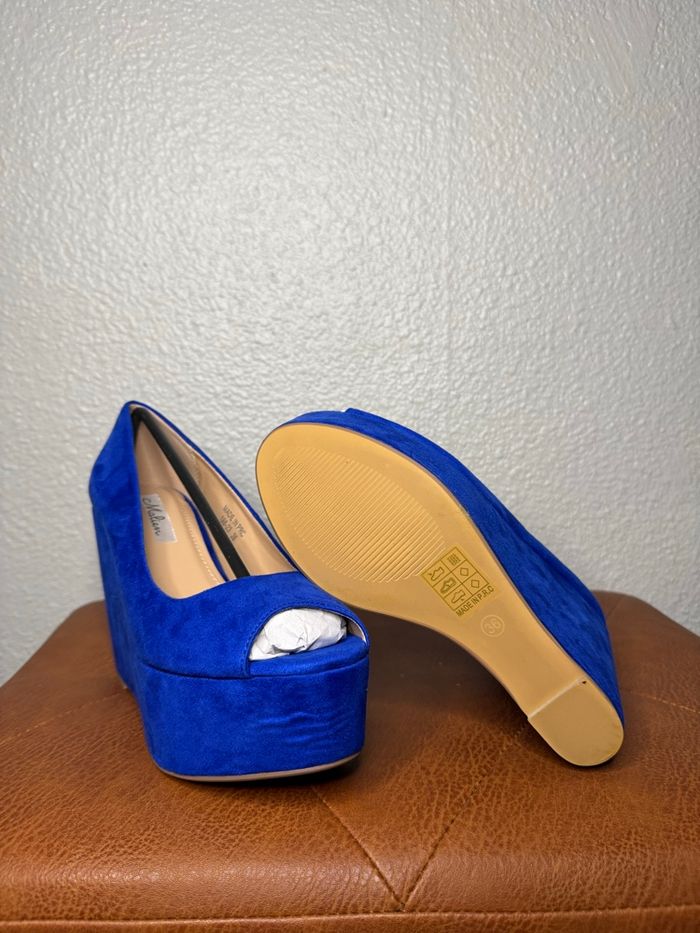 Escarpin compensés bleu - Malien - photo numéro 9