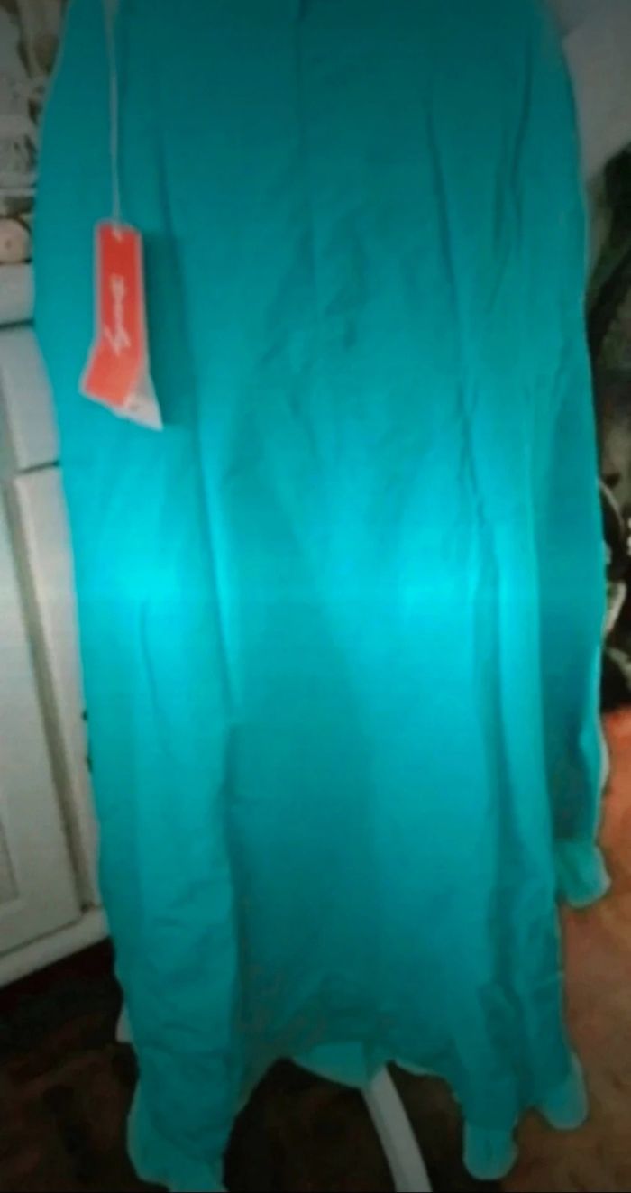 Jupe asymétrique  bleu celadon/turquoise. René Derhy T 40 Neuve - photo numéro 3