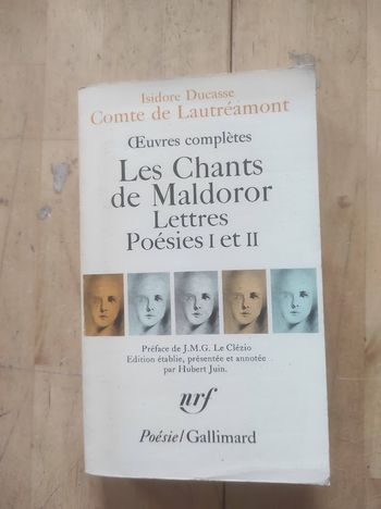 Les Chants de Maldoror Lettres Poésies I et II Comte de Lautréamont Poésie/Gallimard 1978