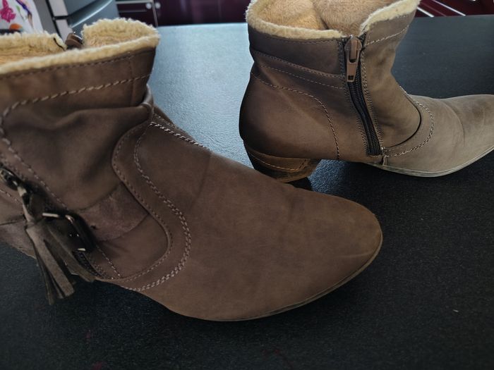Bottines fourrées  41 couleur taupe - photo numéro 3