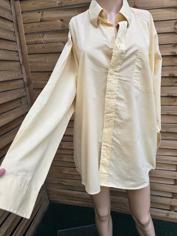Chemise mixte jaune beurre 🍒vintage 80🍒taille jusqu'au 48