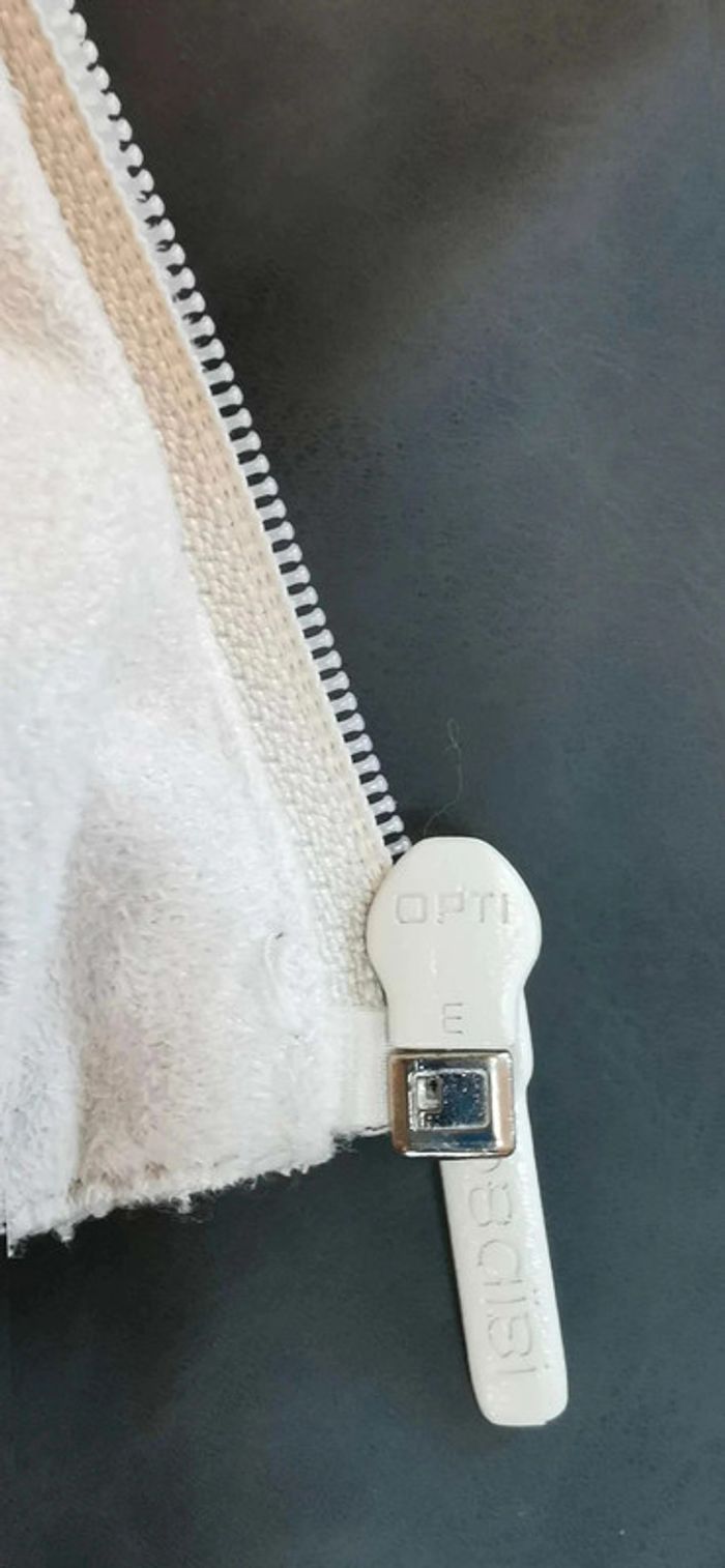 Veste  👣 à  capuche  obaïbi  crème beige  6mois/67cm - photo numéro 5