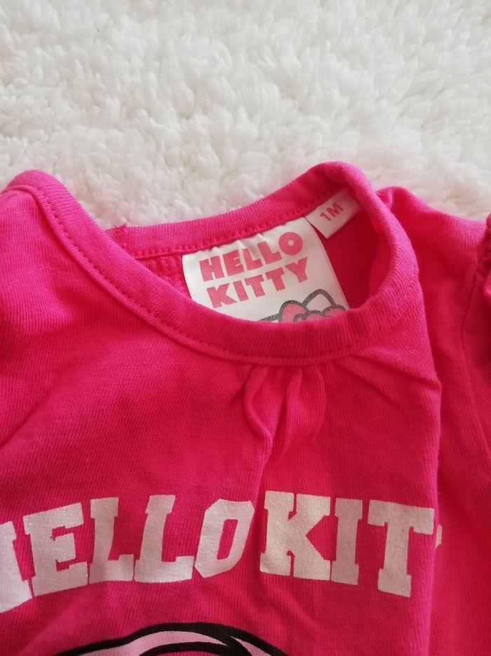 Tee shirt rose hello kitty fille 1 mois - photo numéro 2