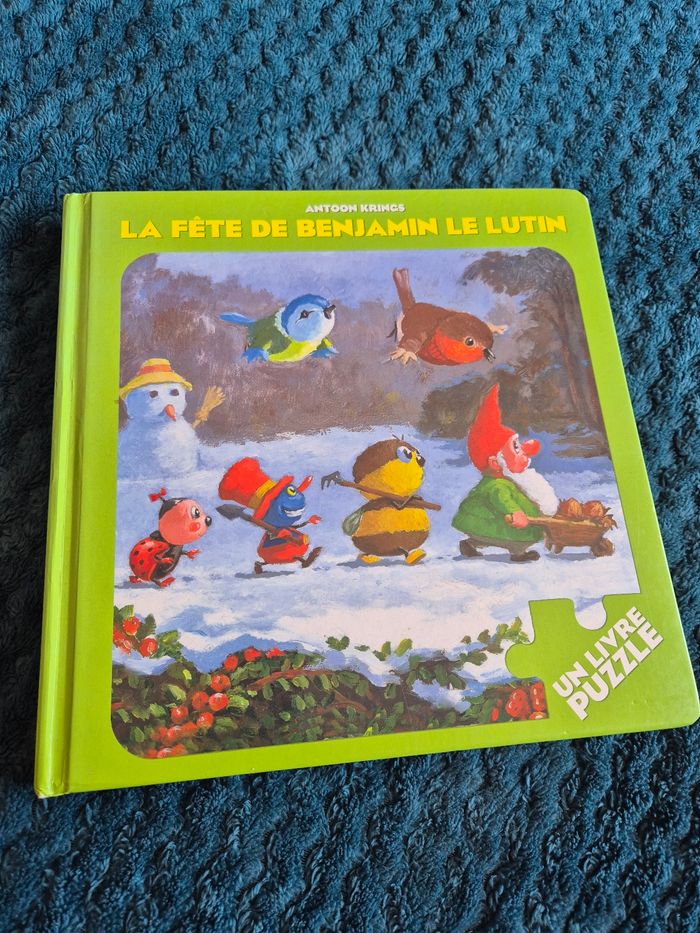 Livre enfants puzzle la fête de Benjamin le lutin