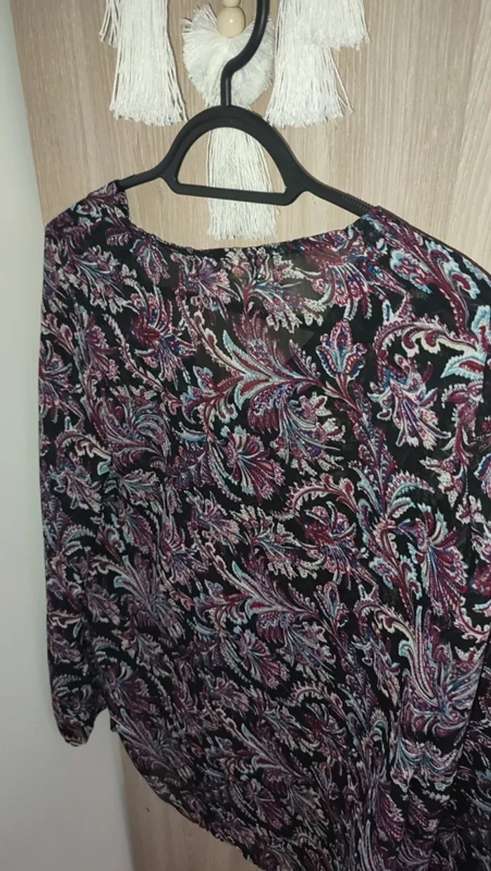 Blouse légère fleurie manche longue - photo numéro 2