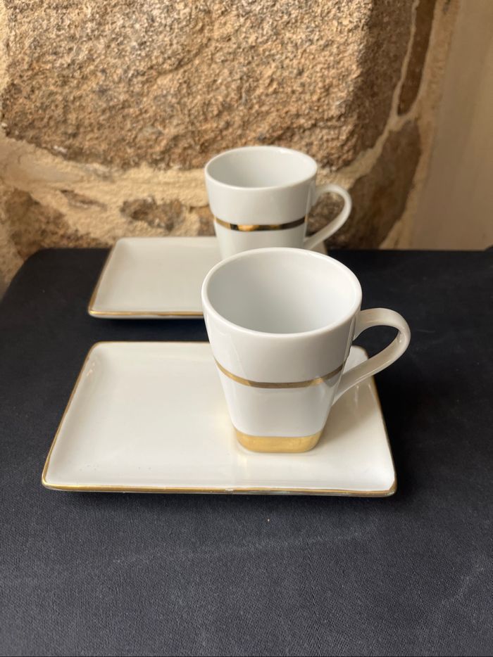 Magnifique lot de deux tasses et deux sous tasses - photo numéro 9