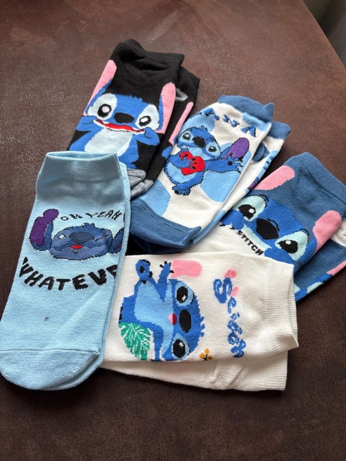 Lot de 5 paires de chaussettes courtes Stitch taille jusque 39