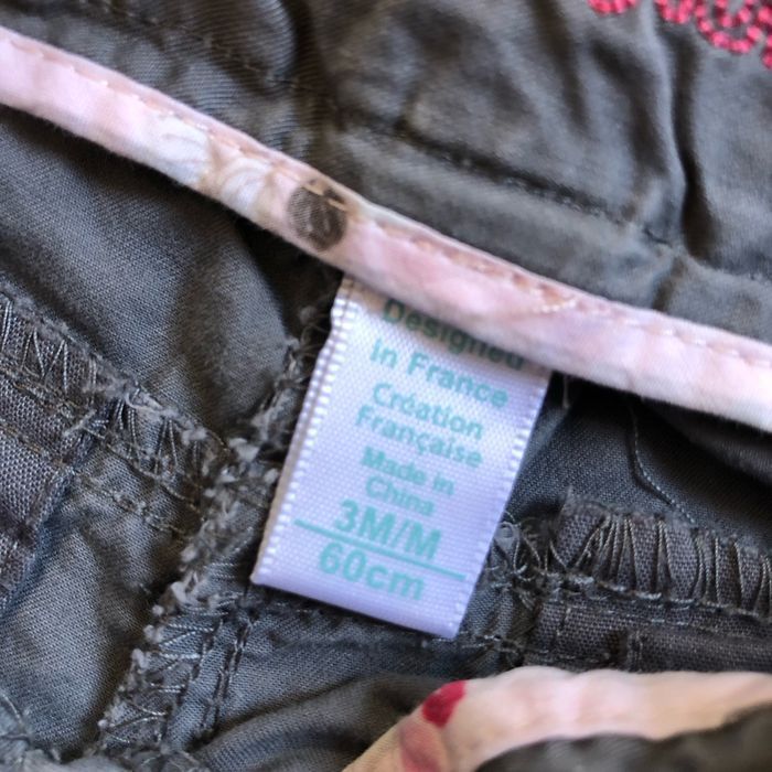 Pantalon fille coton gris 3 mois Obaibi - photo numéro 2