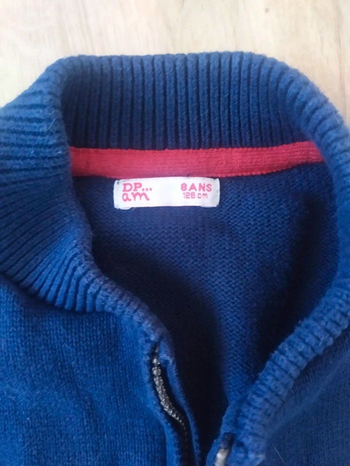 Gilet zippé garçon bleu marine taille 8 ans DPAM - photo numéro 2