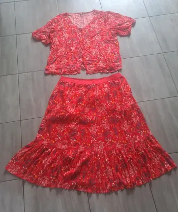 Ensemble d'été rouge Blanche Porte Taille 56