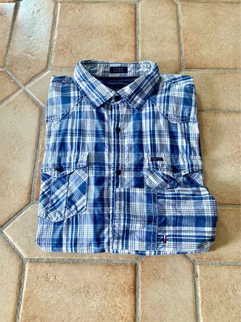 Chemises manches longues à carreaux / rayure Tommy Hilfiger bouton pression