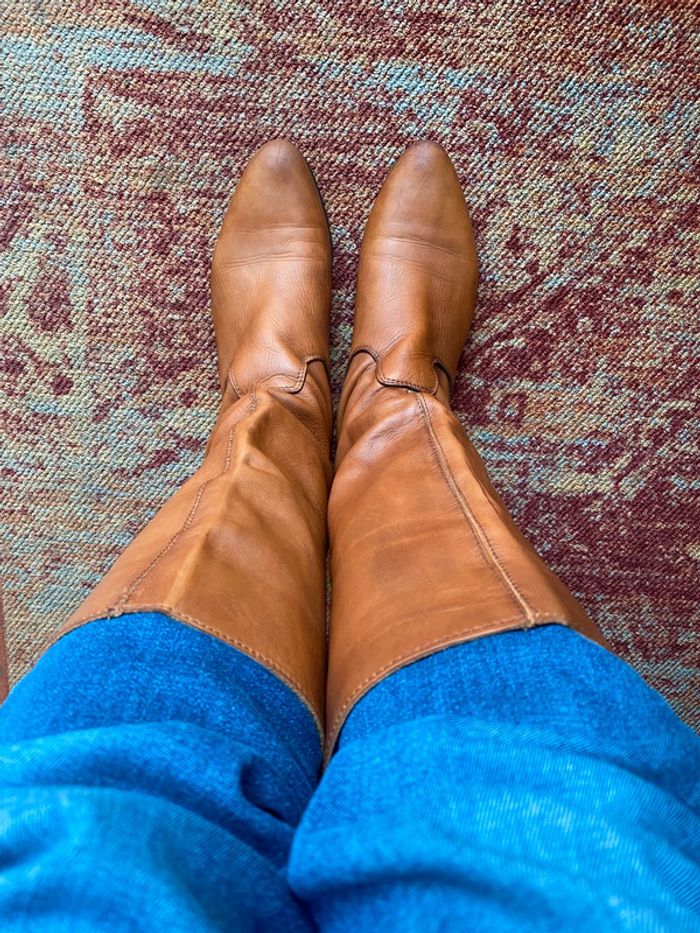 Bottes plates marron en cuir 38 - photo numéro 9