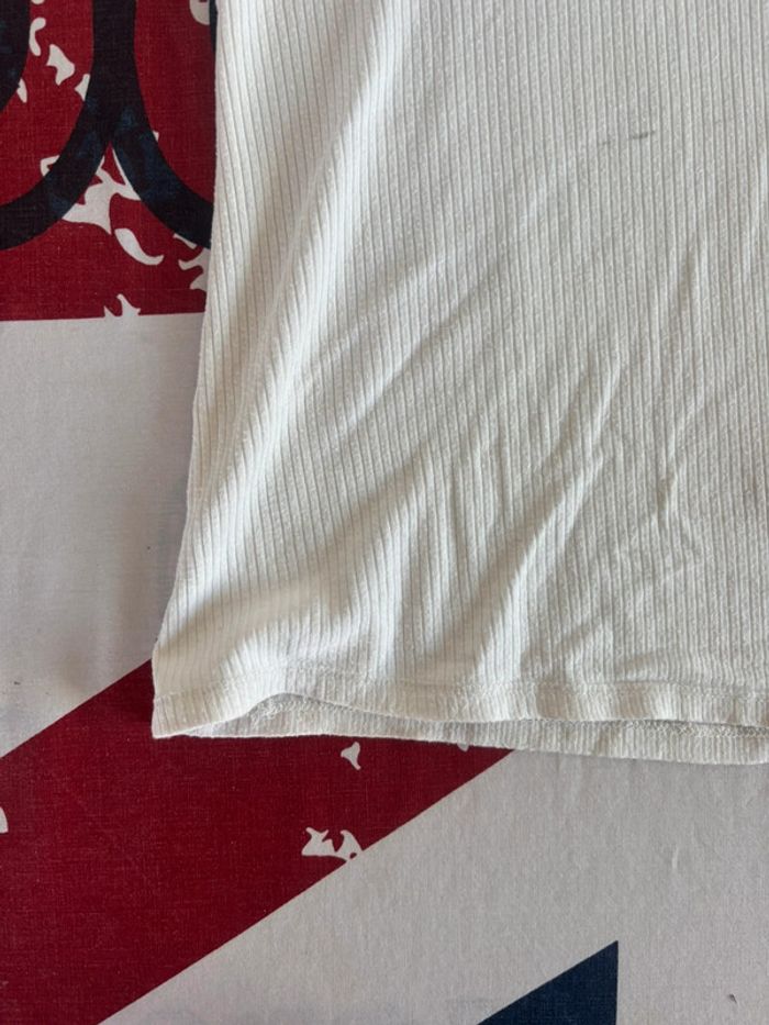 T-shirt Camaïeu taille XL blanc rayé col bateau - photo numéro 7