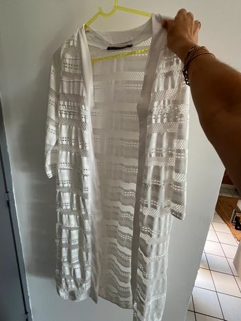 Long gilet blanc Les filles de Neaux