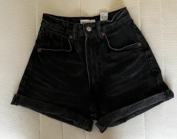 short en jean noir zara