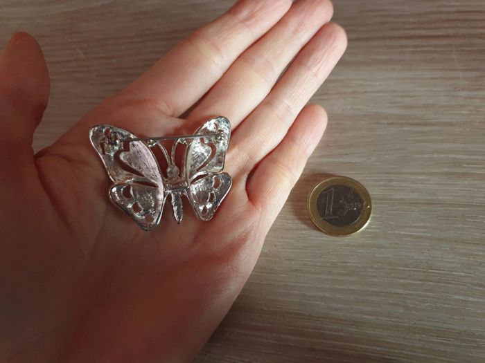 Sublime broche papillon vintage strass - photo numéro 2