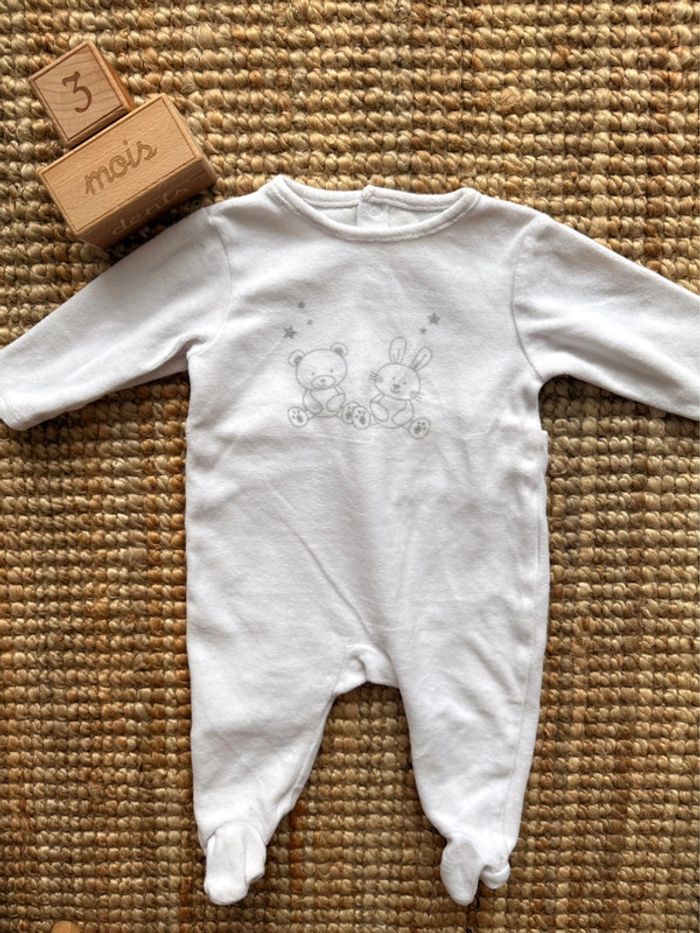 Pyjama velours Kimbaloo 3mois / 60cm