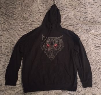 Sweat Shirt Loup Fenrir Viking Noir/Rouge - Taille XL