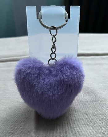 Porte clé coeur fausse fourrure