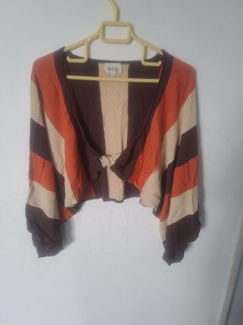 Top court effet boléro à rayures Anotah Taille 40