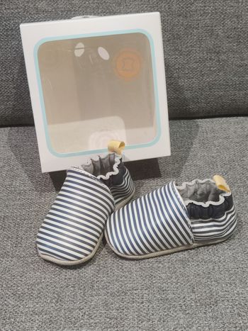 Chaussons marinière cuir Obaibi Taille 1-3 mois dans boite