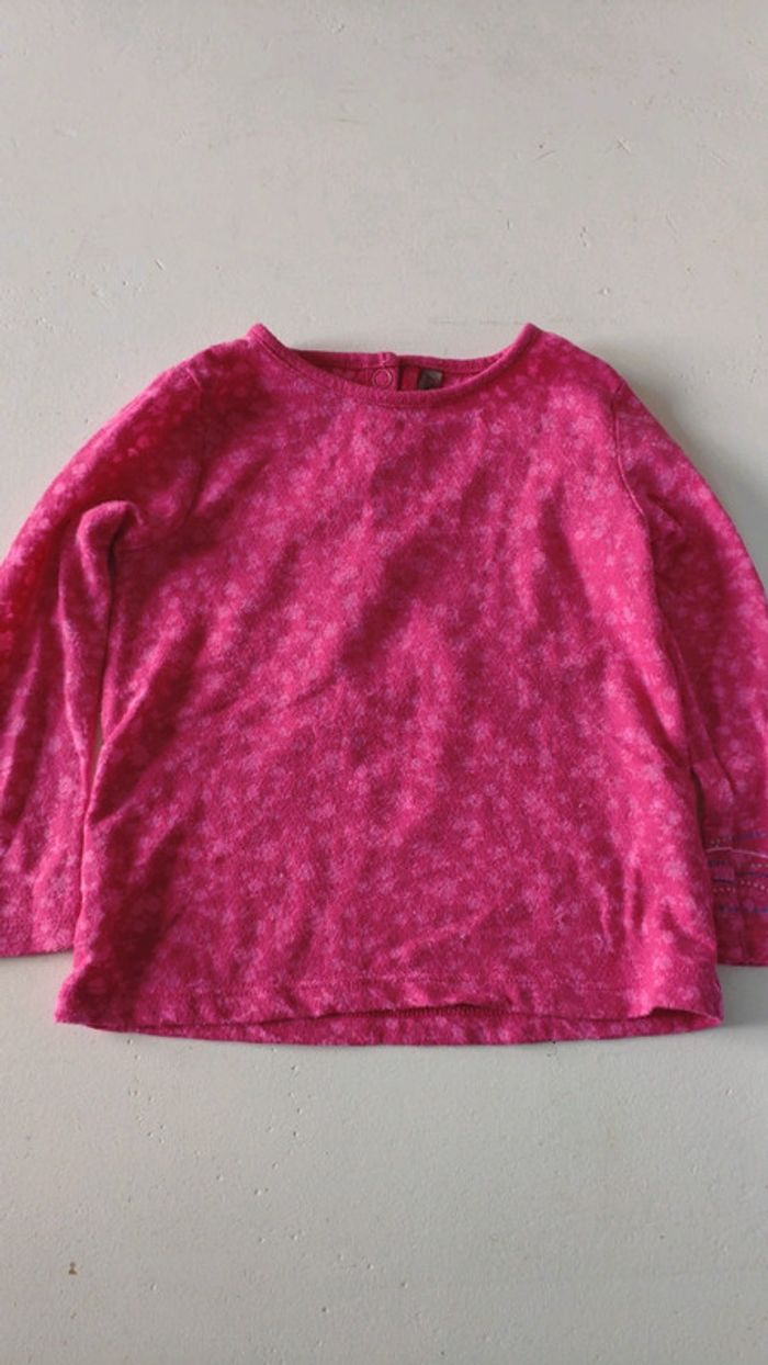 Tee shirt manches longues rose Orchestra fille 24 mois