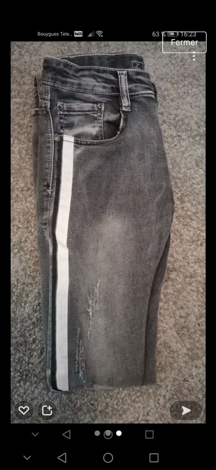 Jean Slim garçon 12 ans gris - photo numéro 3