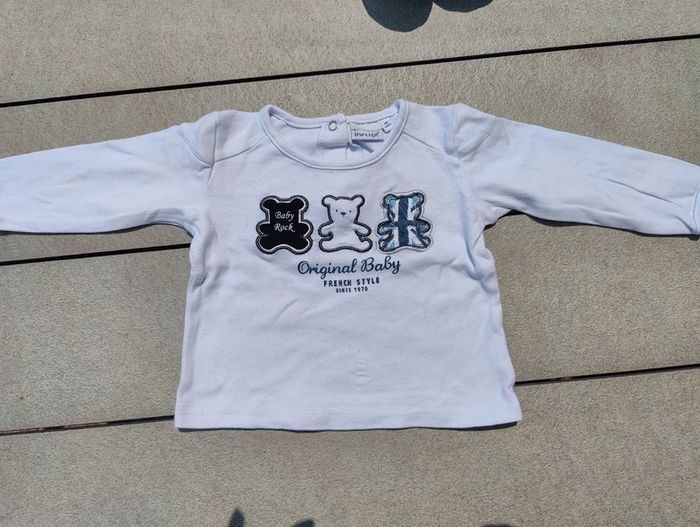 Tee shirt ours blanc neuf 12 mois - photo numéro 2