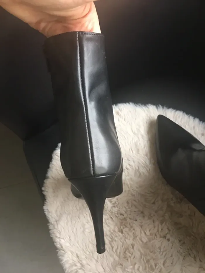Bottines à talon en cuir noires Élodie - photo numéro 13