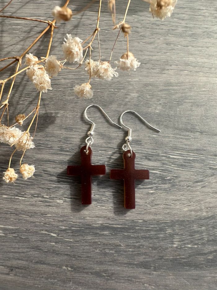 Boucles d'oreilles croix