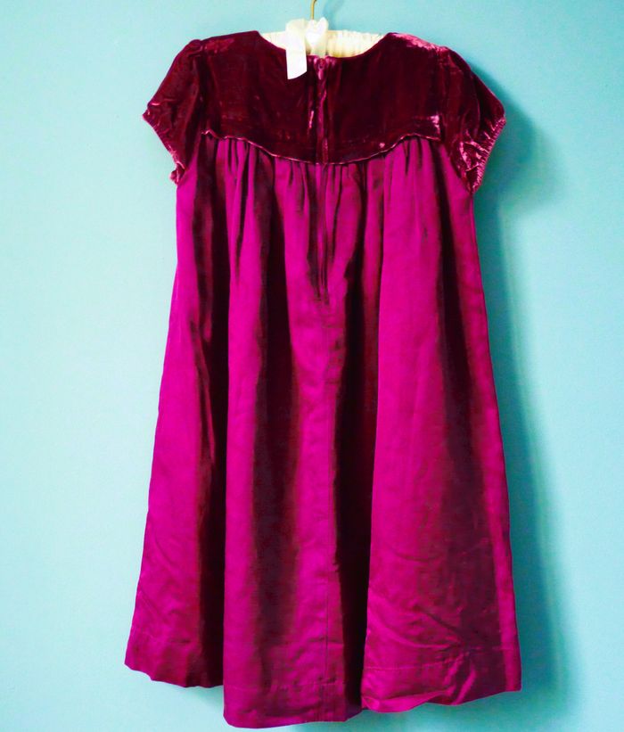 Robe Fille 12 ans Jacadi Paris soie velours violet fêtes, occasions spéciales TBE - photo numéro 4