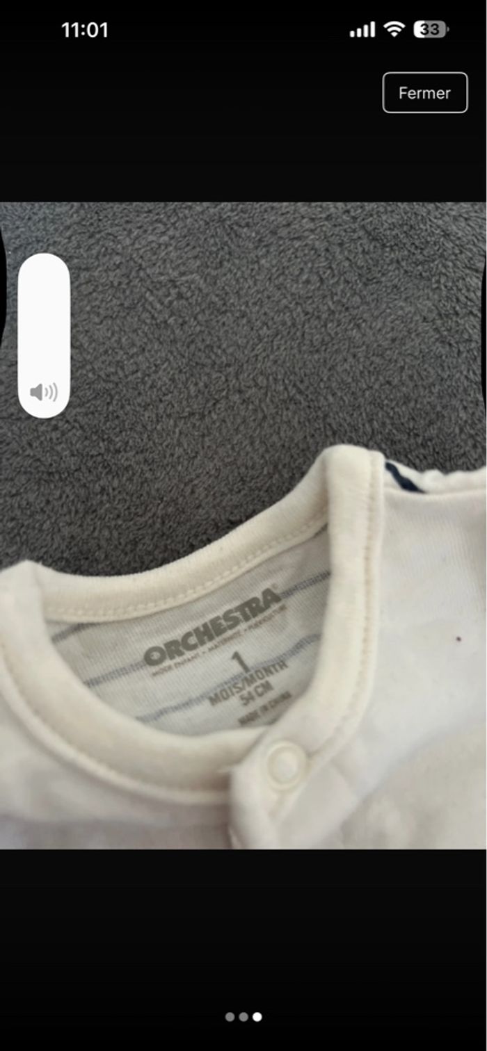 Pyjama fin taille 1 mois , très bon état - photo numéro 3